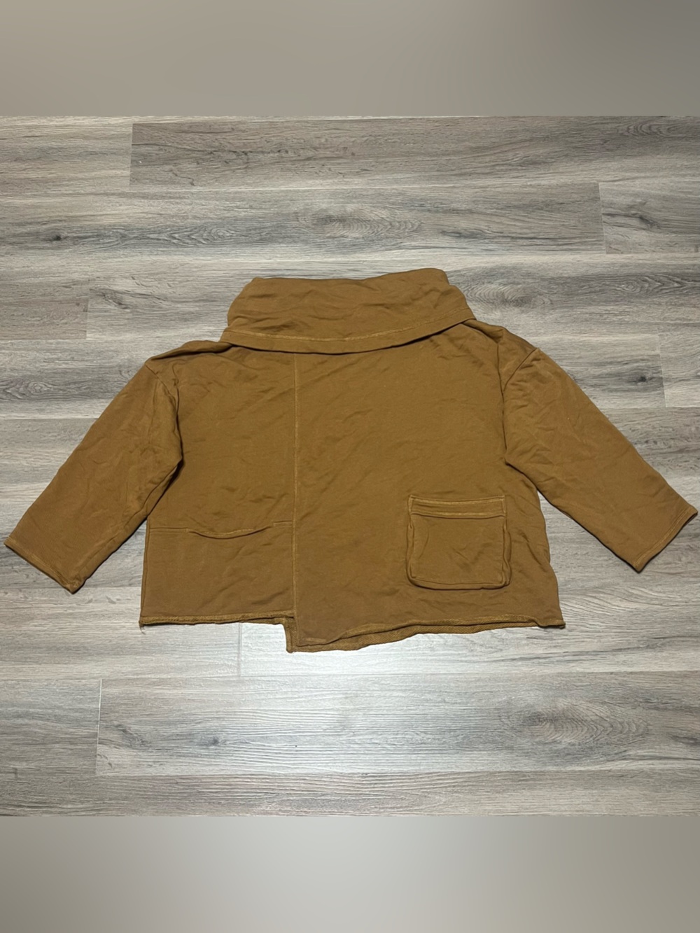 Liv by Habitat XL Sweater Brown Pockets Turtleneck Asymmetrical Lagenlook Boho
